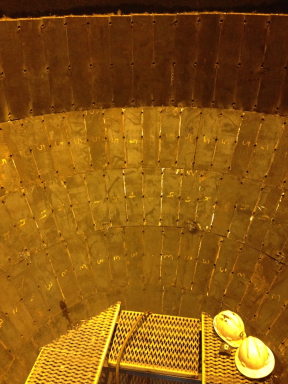 Installed Silo Cone Liners