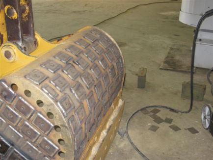 Wear Patch protects a de-watering bucket